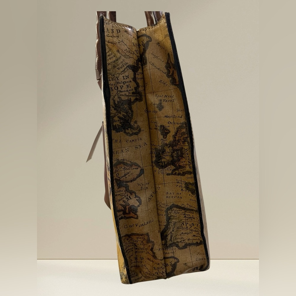 Patricia Nash Brown Map Print Tote - Picture 6 of 7